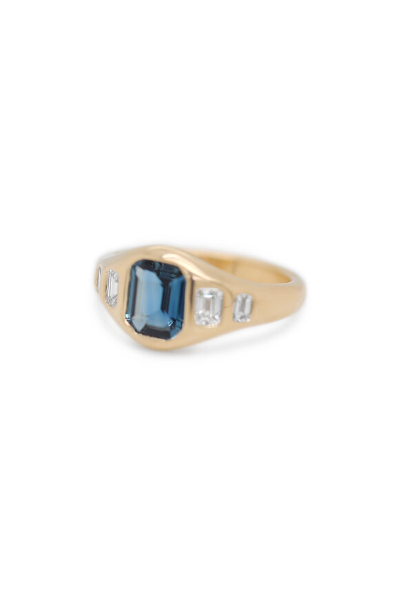 Kali Zoe 18k Yellow Gold Sapphire & Diamond Ring - view 2