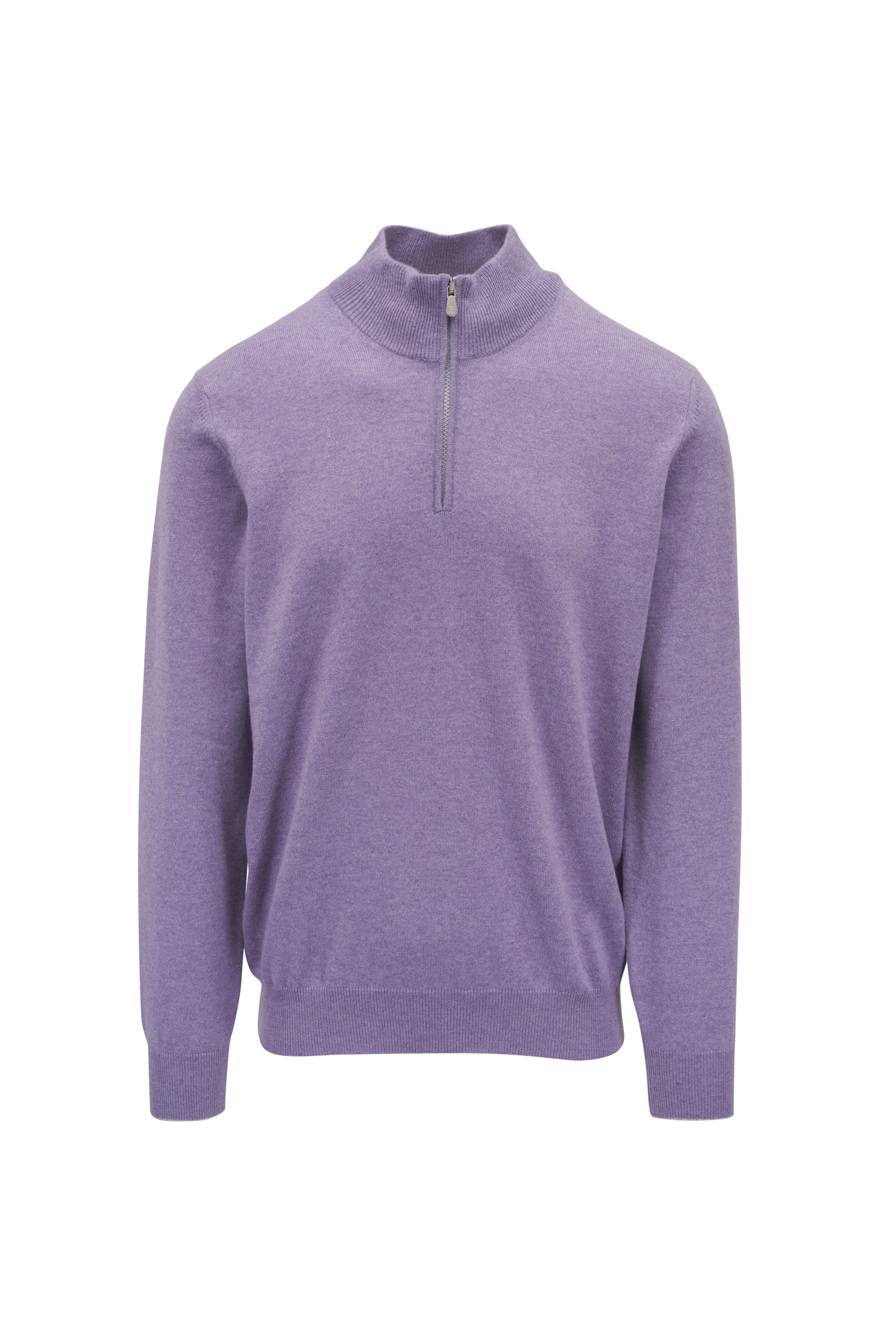 Brunello Cucinelli - Lilac Cashmere Quarter Zip Pullover