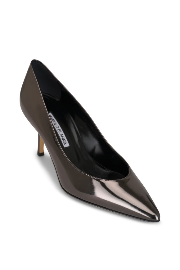 Manolo Blahnik - Kietta Graphite Leather Stiletto Pump, 70mm