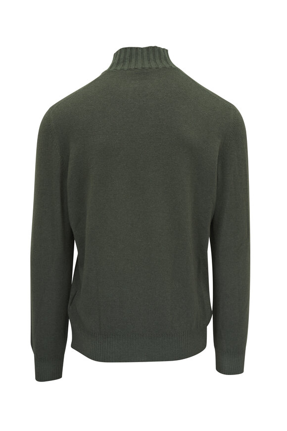 Gran Sasso - Olive Green Quarter Zip Pullover