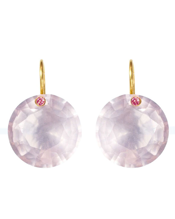 Marie-Hélène De Taillac Rose Quartz & Pink Sapphire Gem Earrings