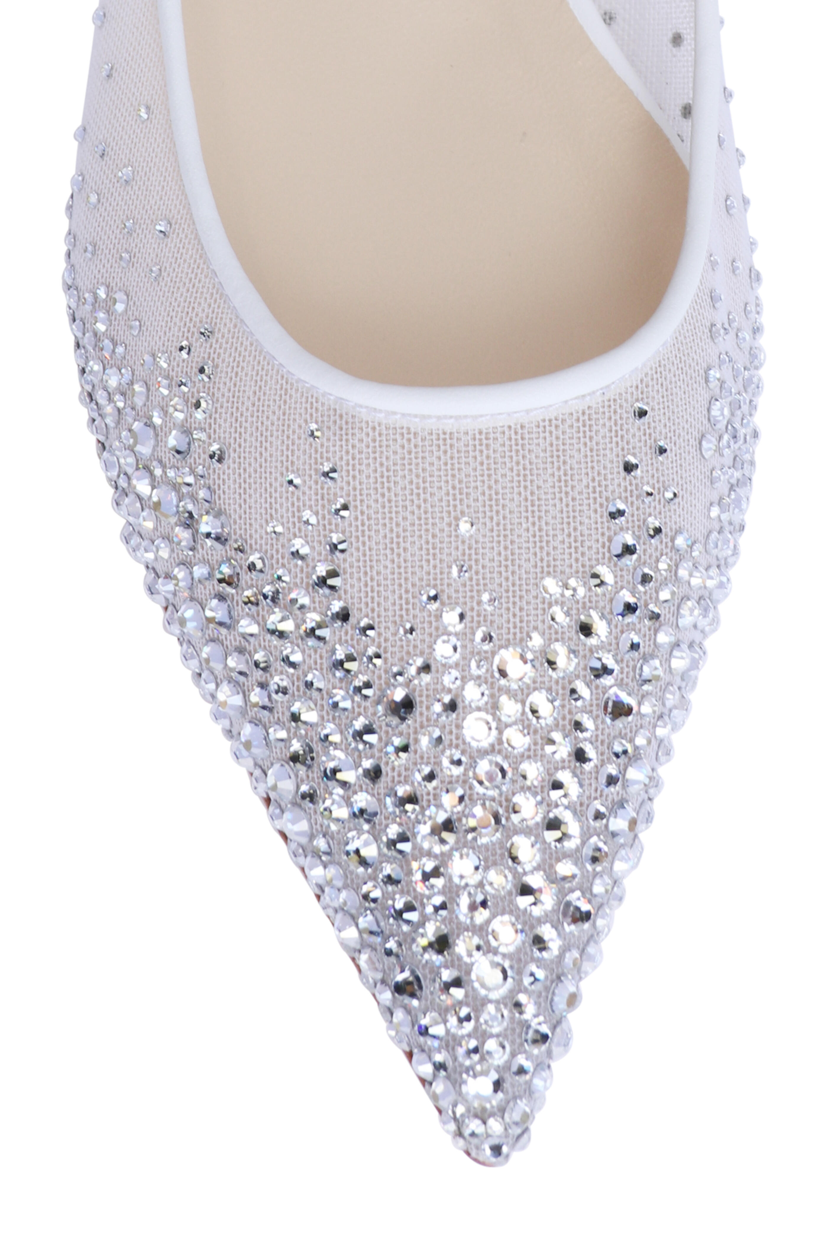 Jimmy Choo - Love White Crystal Mesh Flat