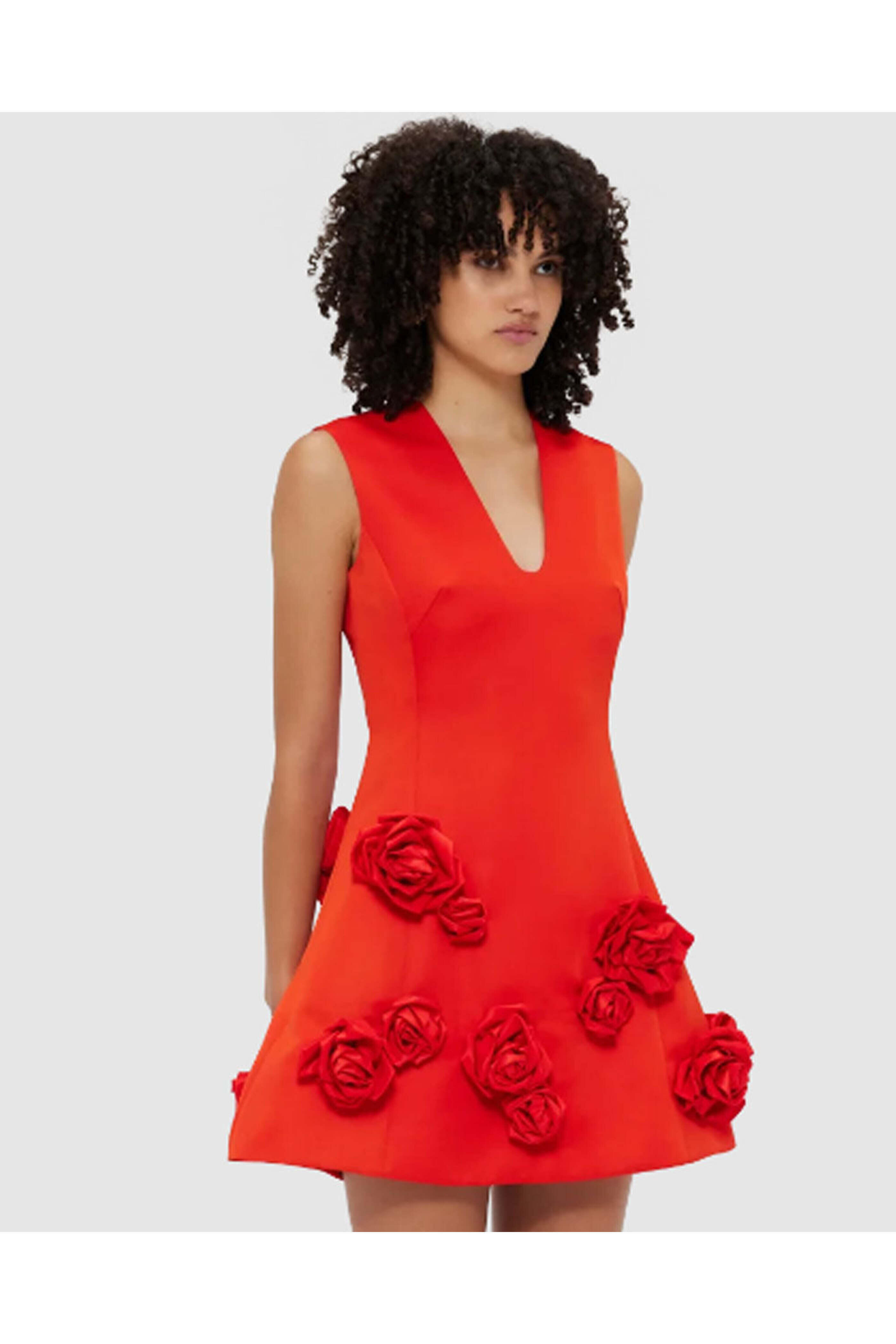 Leo Lin - Scarlet Briana V-neck Mini Dress