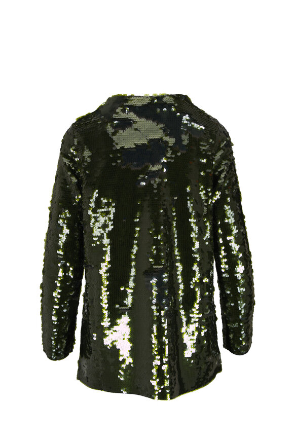 Carolina Herrera Forest Green Embellished Cardigan - view 2