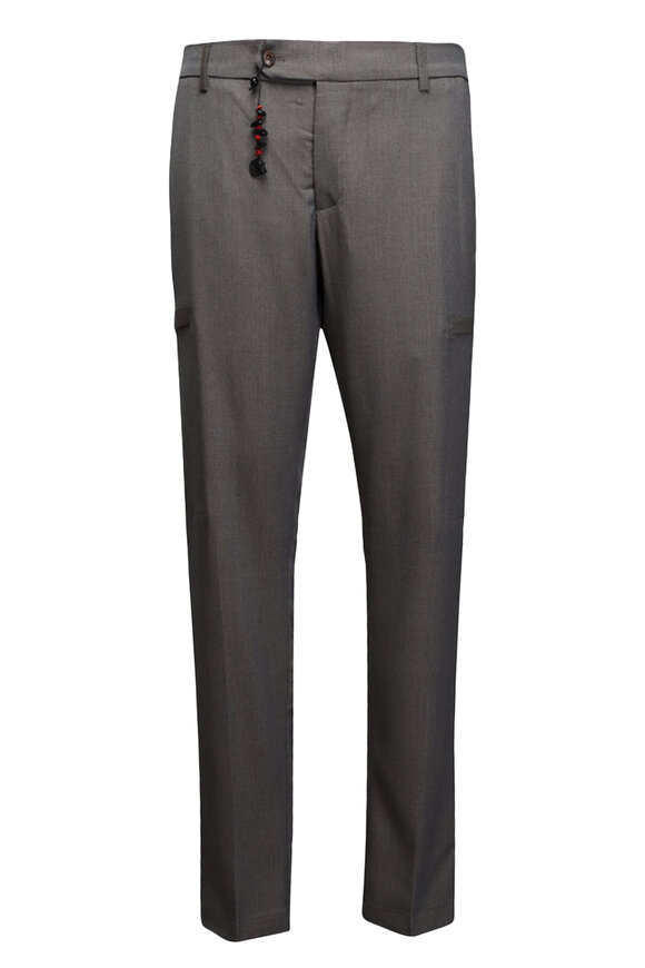 Marco Pescarolo Taupe Cavalry Twill Wool Cargo Pant - view 1