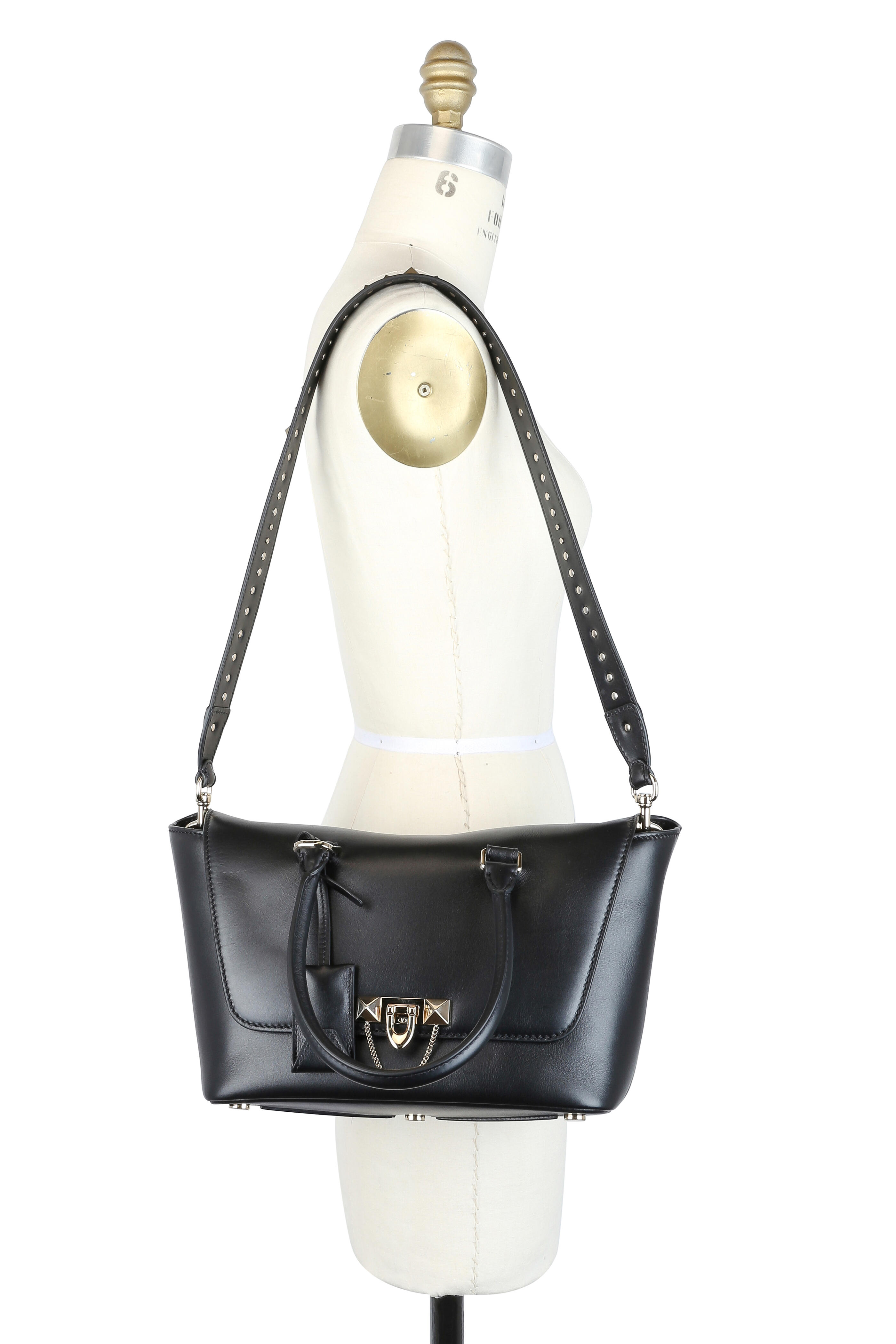 Valentino - Demilune Black Leather Handle Bag