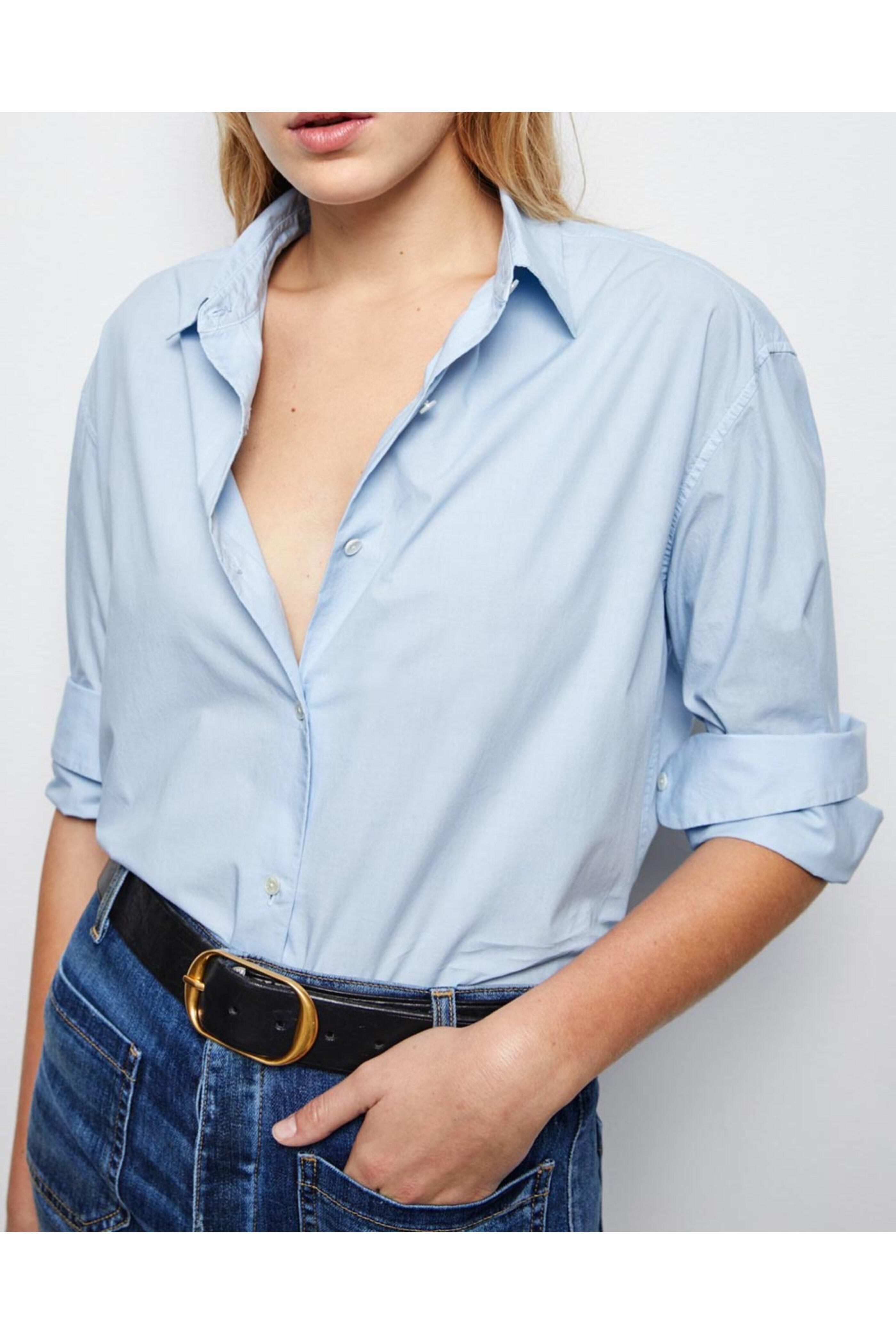 Nili Lotan - Light Slate Blue Button Up Yorke Shirt