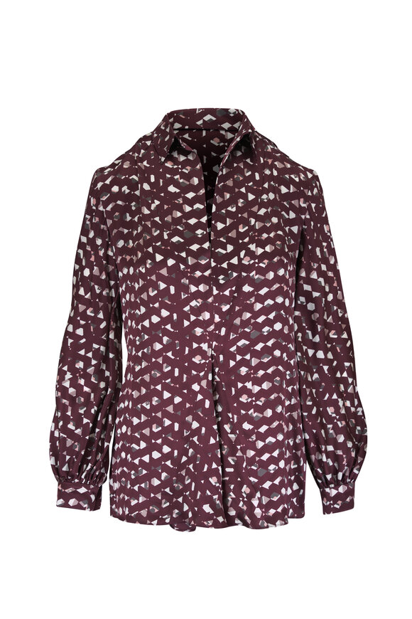 Kiton Bordeaux Silk Blouse - view 1
