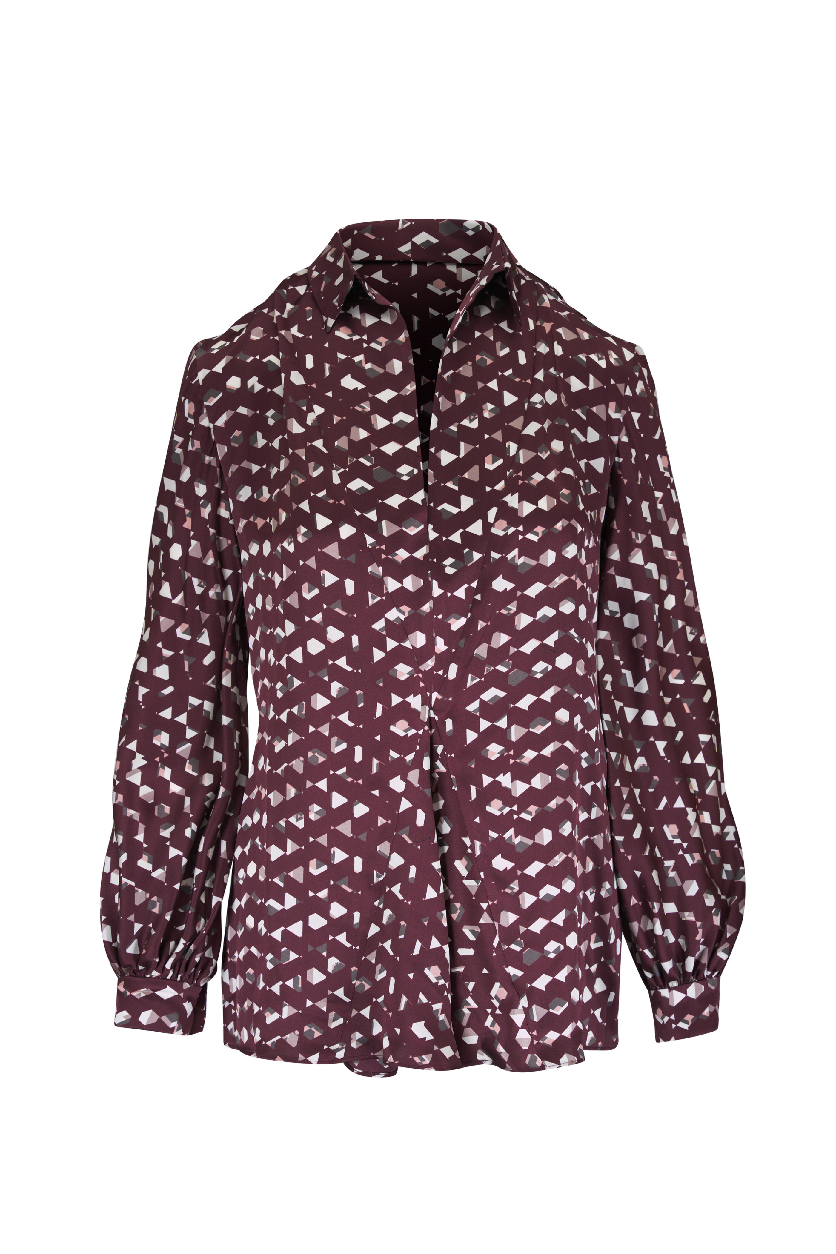Kiton - Bordeaux Silk Blouse - view 1