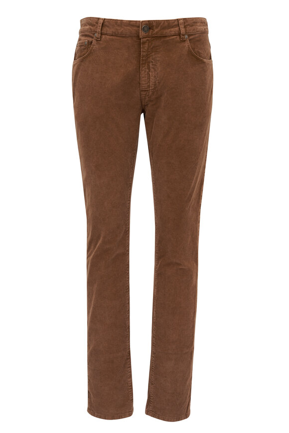 PT Torino Frosted Light Brown Corduroy Five Pocket Pant - view 1