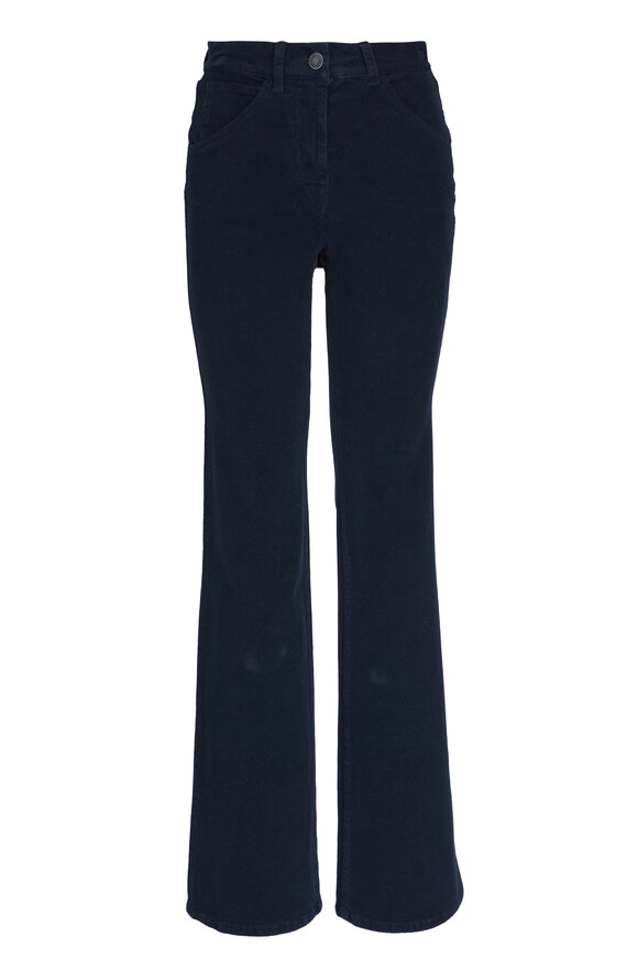 Nili Lotan Celia Navy Blue Corduroy Pant 