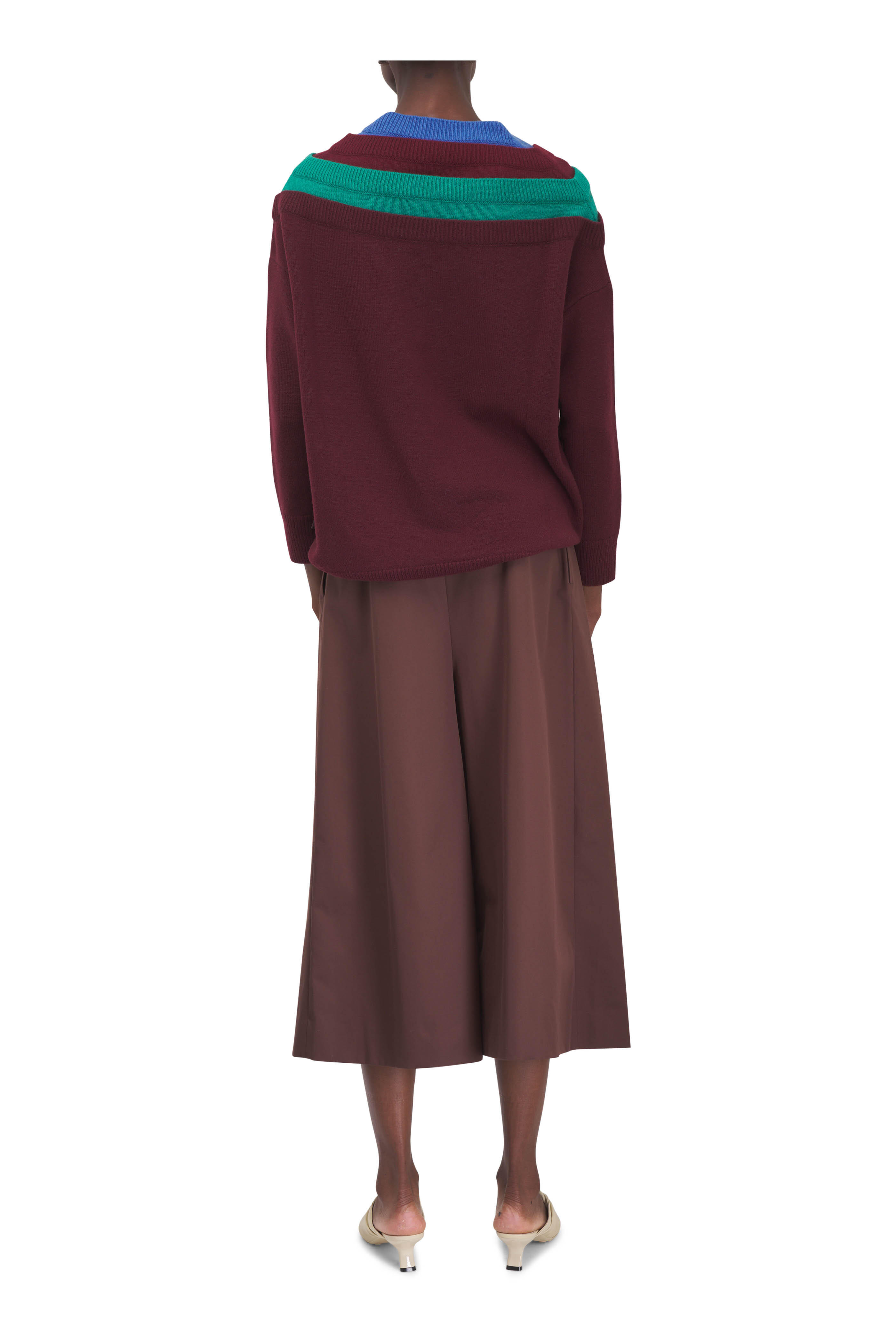 Loewe - Coffee Cropped Belted Cotton & Silk Pant
