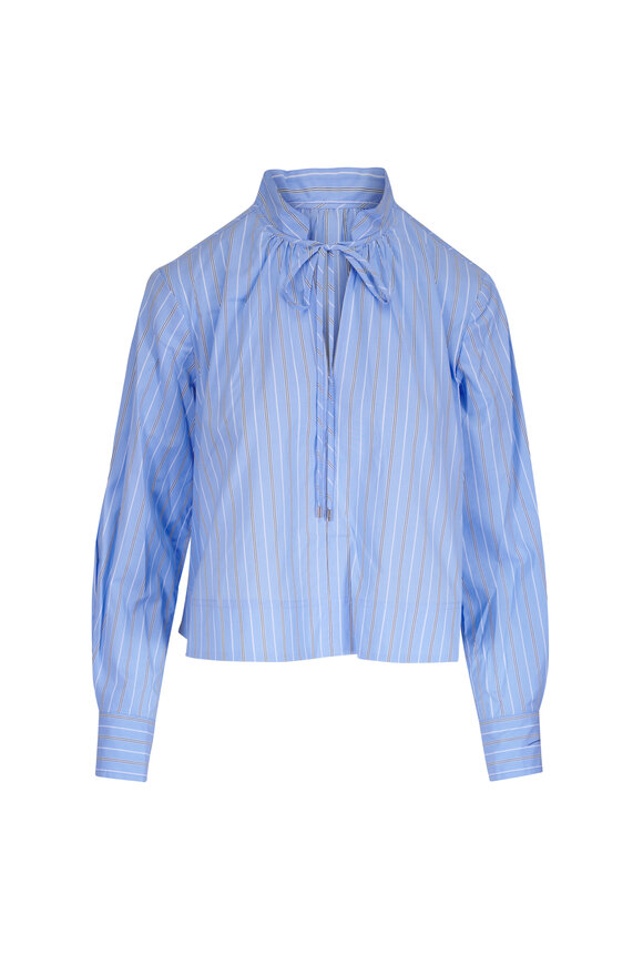 Veronica Beard Kaits Ice Blue Multi Stripe Blouse