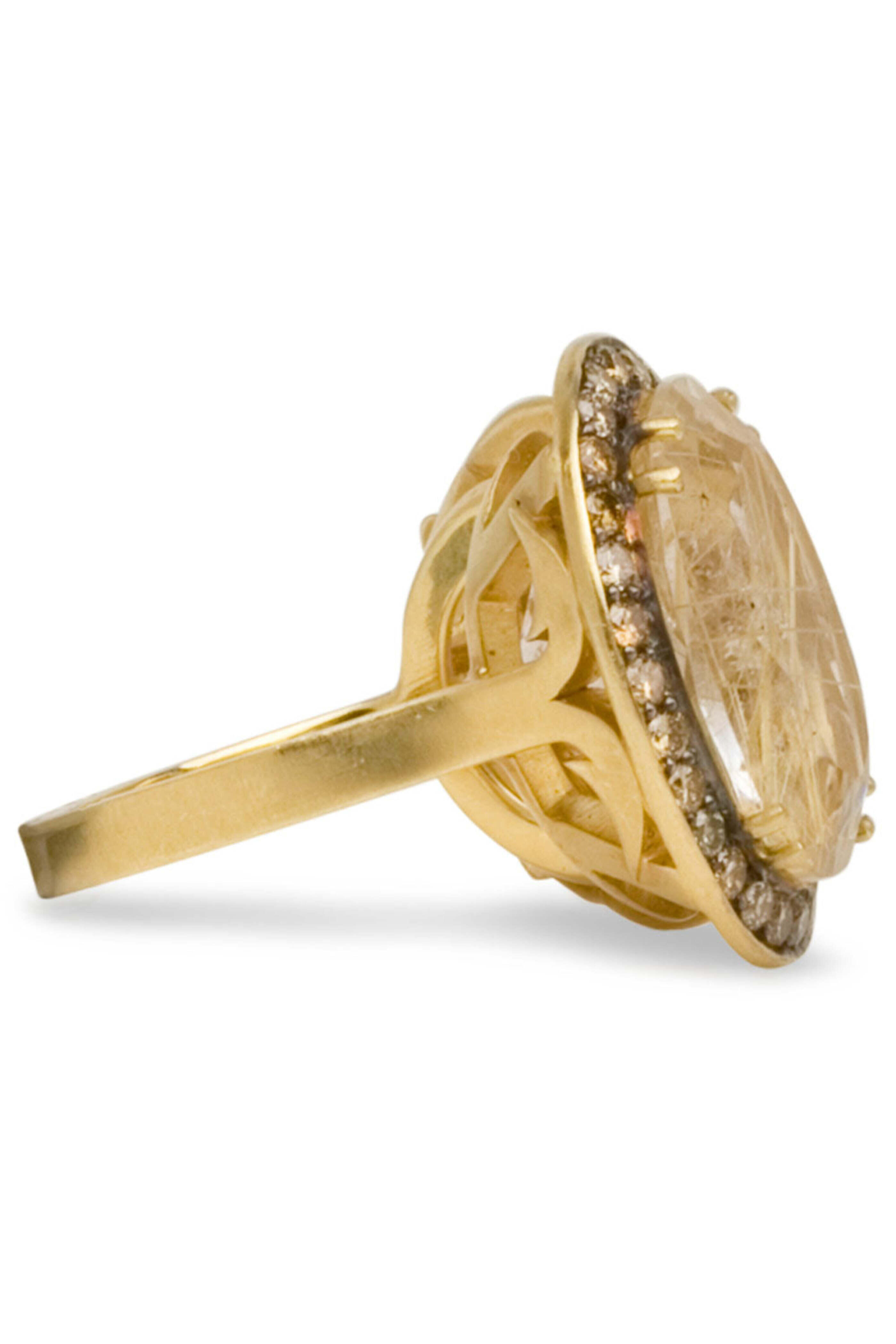 Sylva & Cie - Fancy Yellow Diamond & Rutilated Quartz Ring