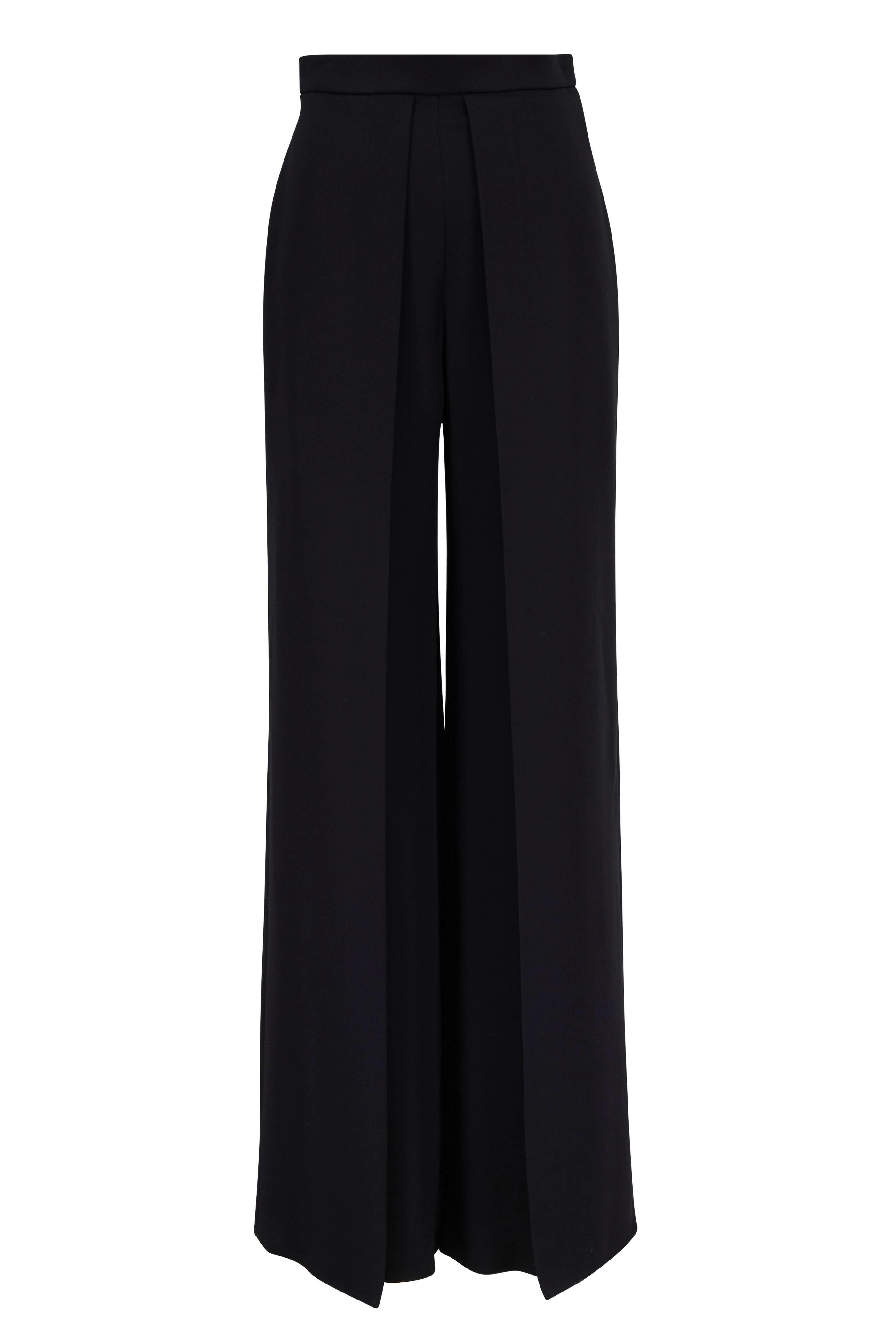 Cushnie - Black Pleated High-Waisted Wide Leg Pant