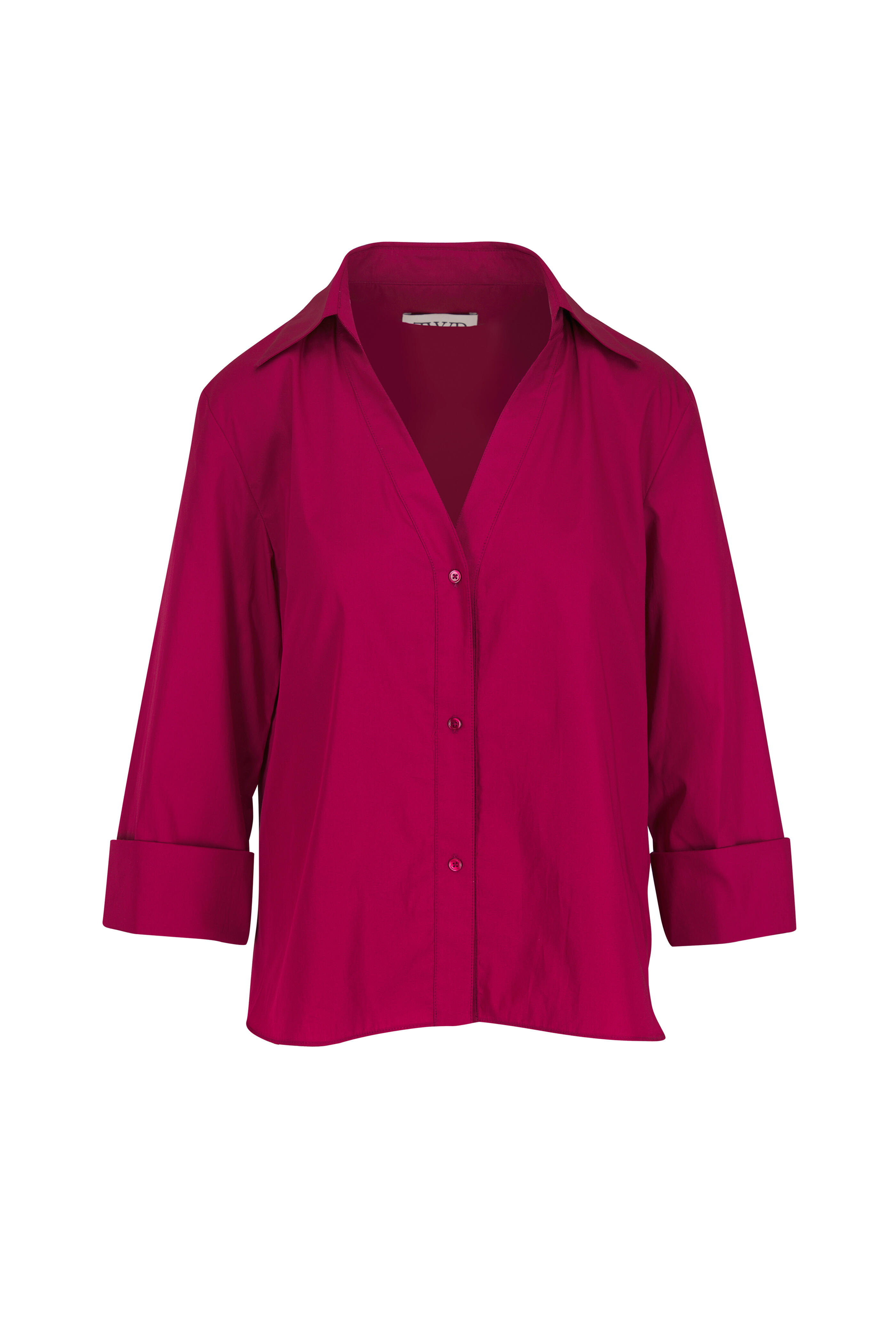 TWP - Deep V Relaxed Karanda Red Button Up Blouse