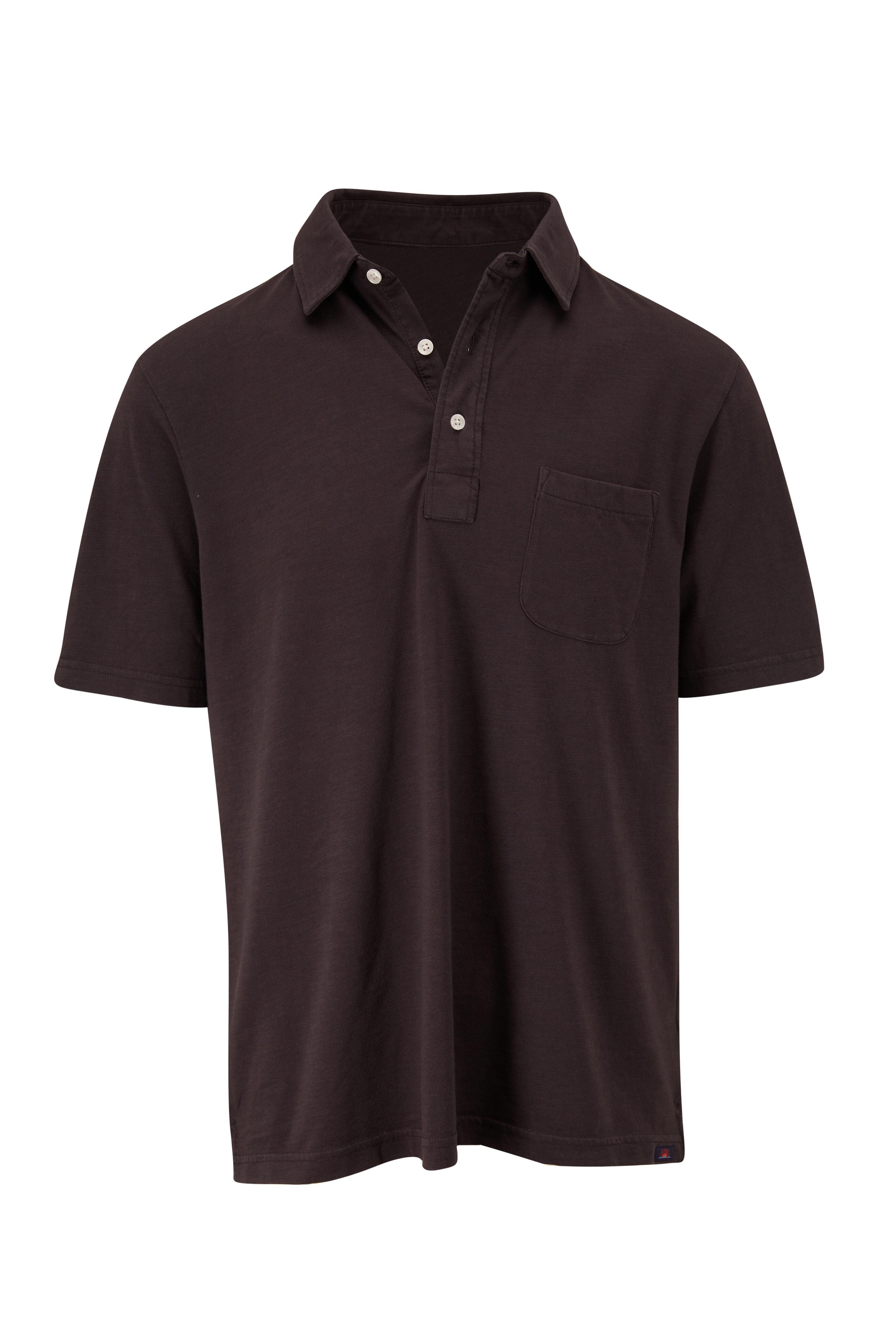 Faherty Brand Black Sunwashed Pocket Polo Mitchell Stores