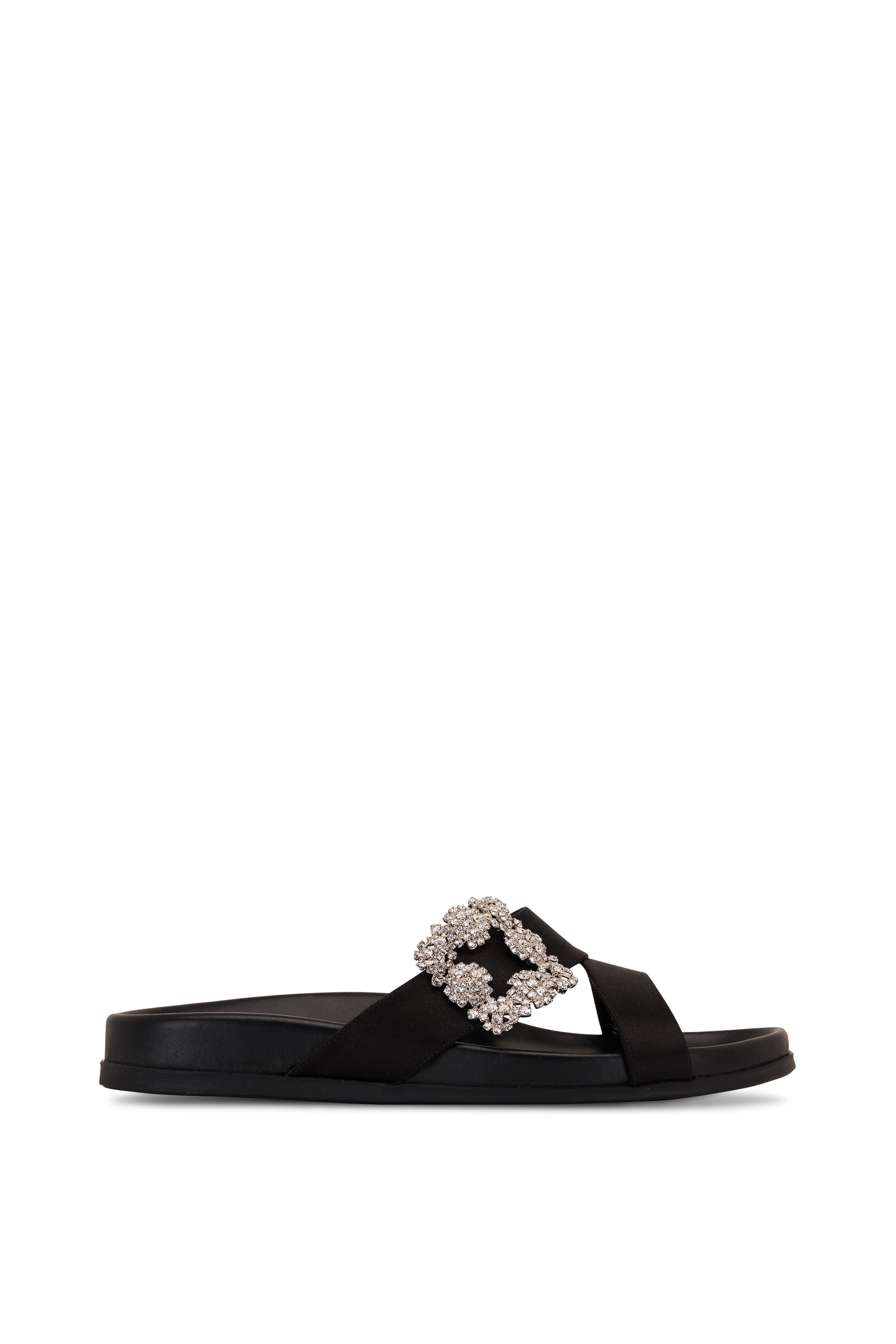 Manolo Blahnik - Chilanghi Black Jewel Buckle Slide