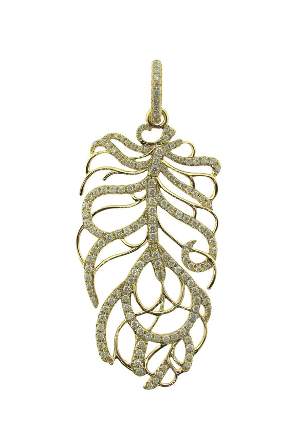 Loree Rodkin Pave Feather Pendant