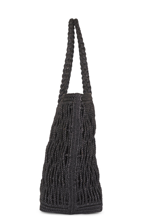 The Row Georgica Black Woven Raffia Tote Bag - view 3