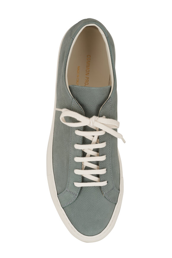 Common Projects - Contast Achilles Sage Leather Low Top Sneaker  