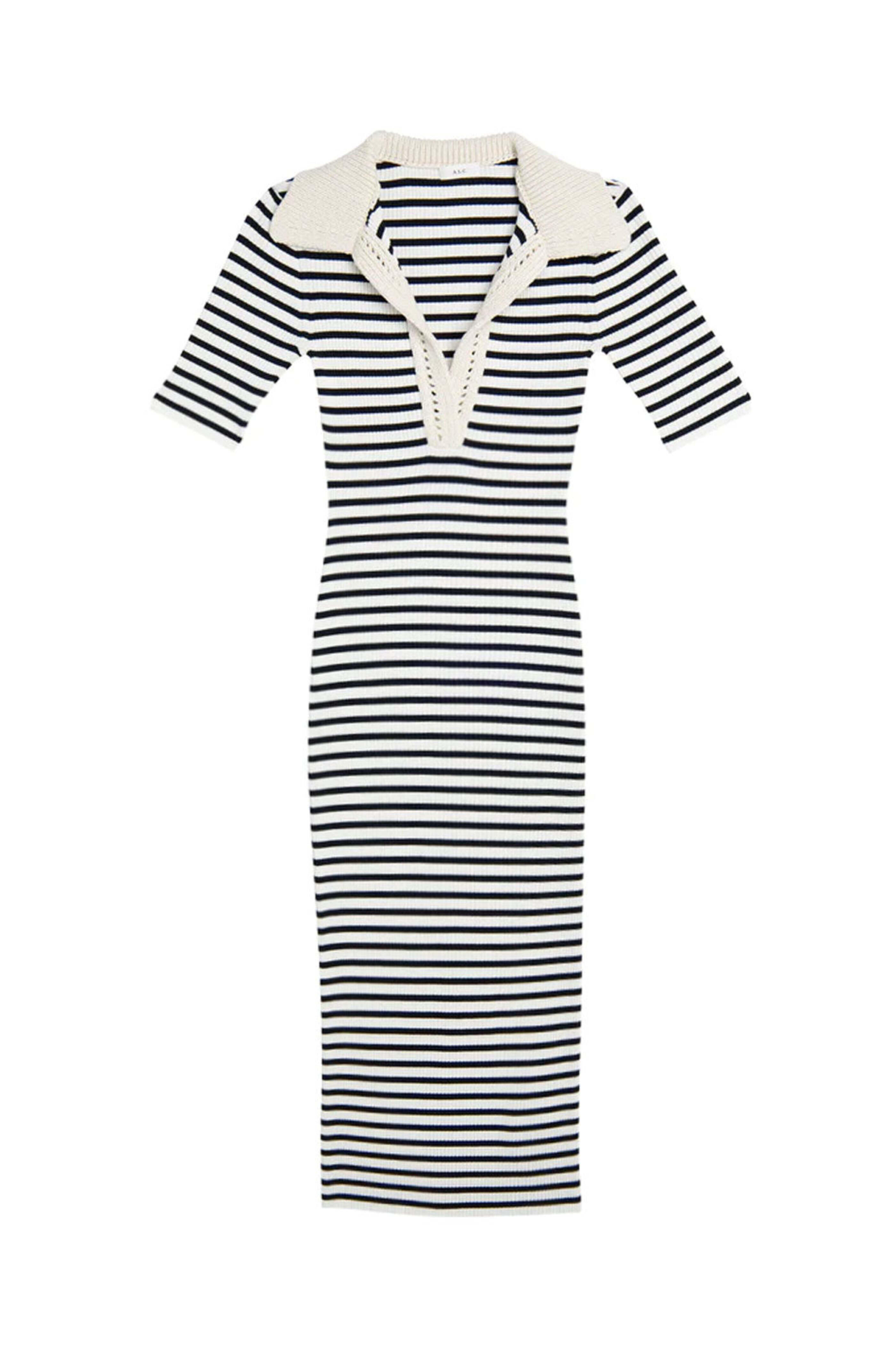 A.L.C. - Navy and Bone Stripe Darcy Dress
