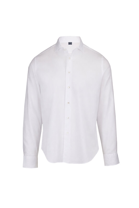 Fedeli White Cotton Sport Shirt - view 1