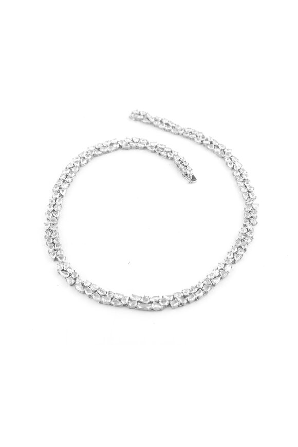 Sylva & Cie - White Rosecut Diamond Riviera Necklace