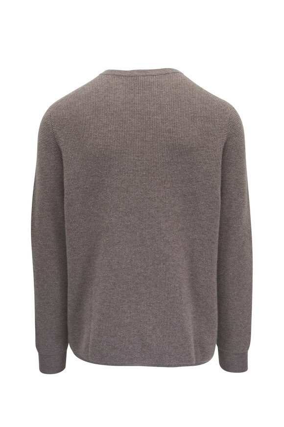 Kinross - Taupe Thermal Cashmere Crewneck Sweater