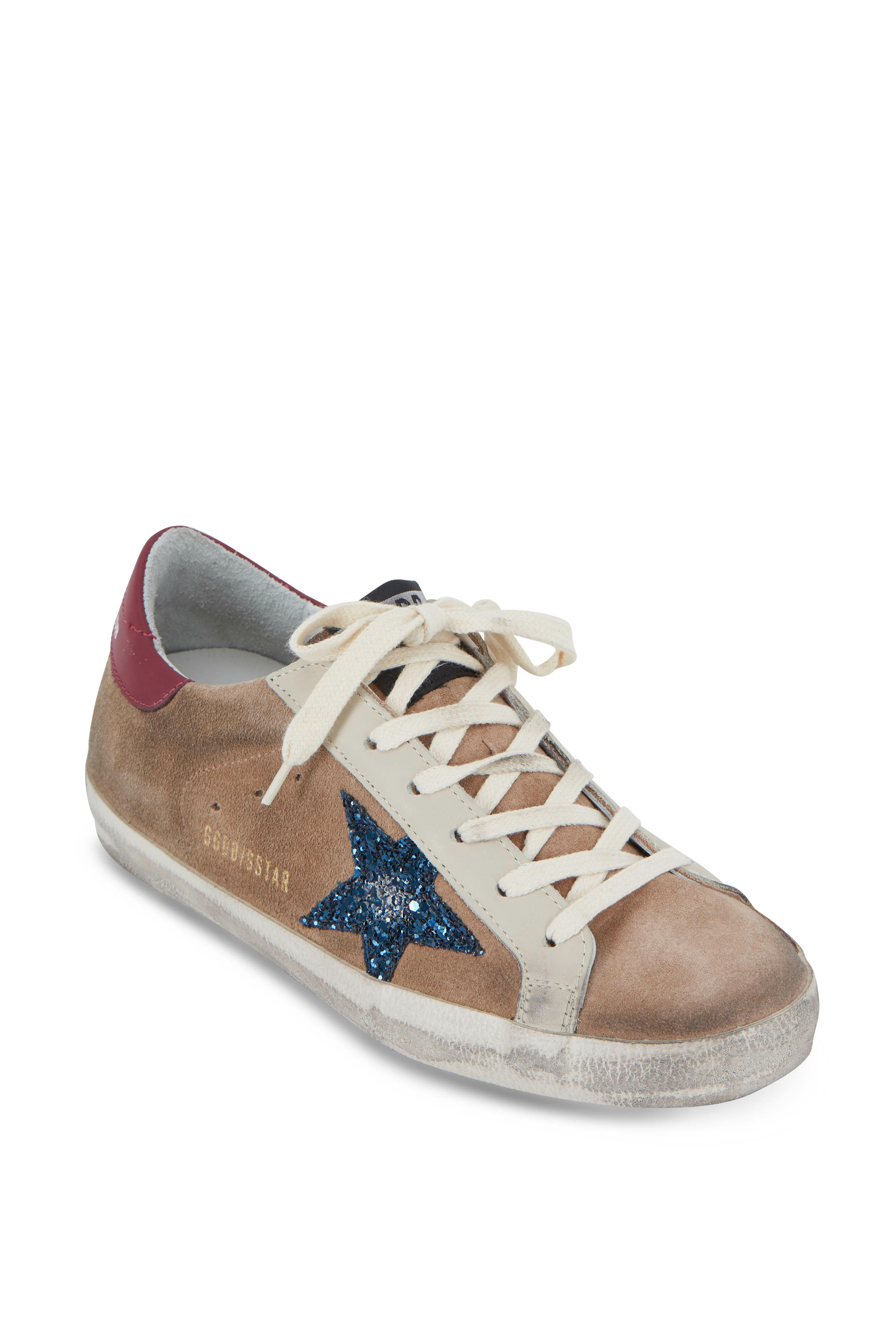 Golden Goose - Superstar Desert Suede Blue Glitter Star Sneaker