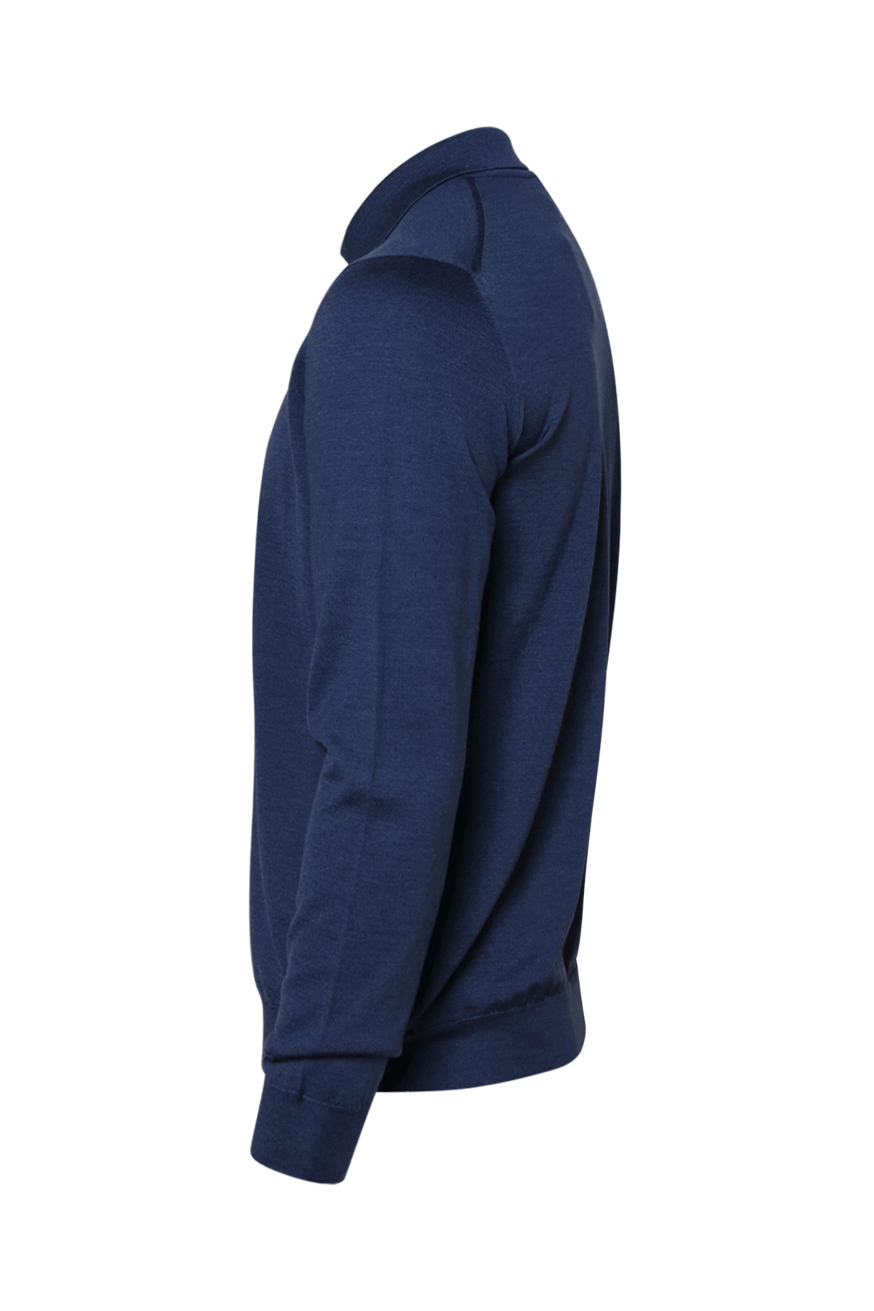 Kiton - Blue Cashmere and Silk Quarter Zip Polo