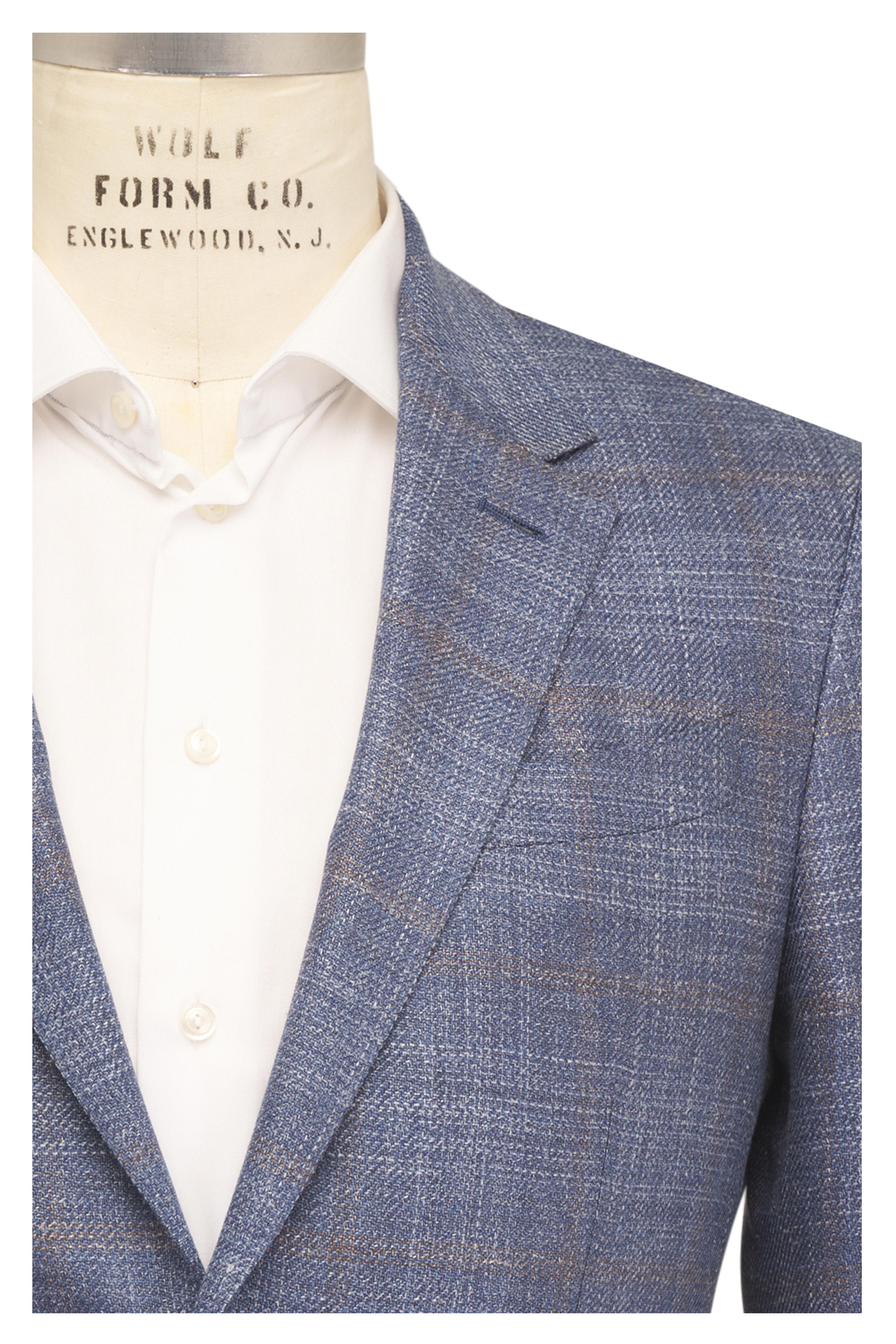 Zegna - Sky & Gray Plaid Winter Crossover Sportcoat - view 1
