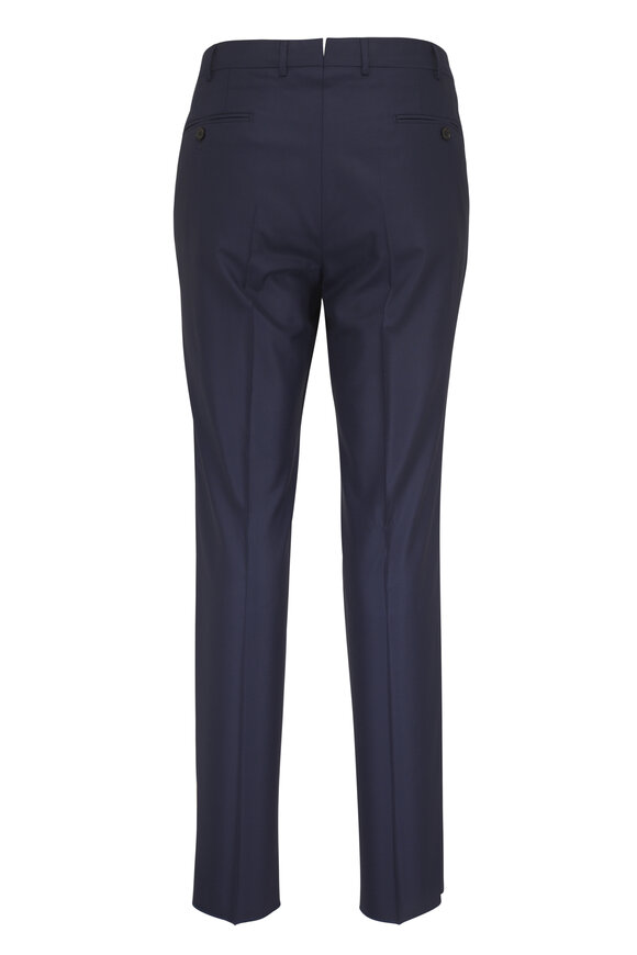 Zegna Navy Blue Tonal Plaid Wool Suit - view 5