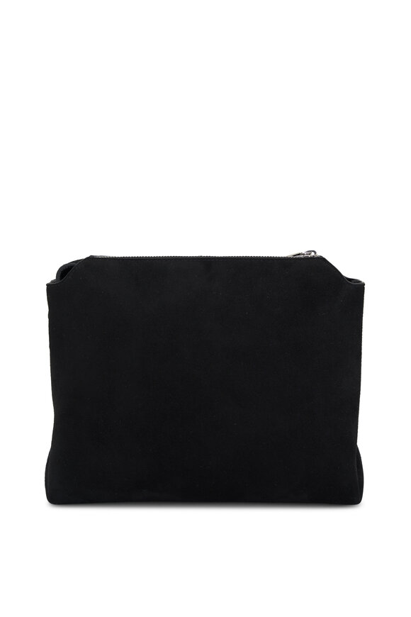 Khaite - Lina Black Suede Medium Crossbody Bag 