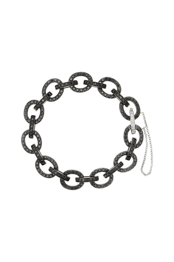 Nam Cho - White Gold Sapphire Diamond Chain Link Bracelet