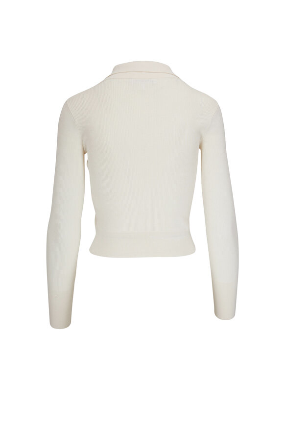 Frame - Cream Shrunken Polo Sweater