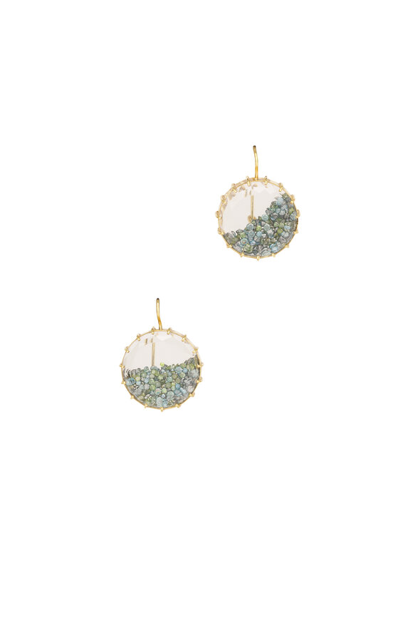 Renee Lewis 18k Yellow Gold Blue Diamond Shake Earring - view 1