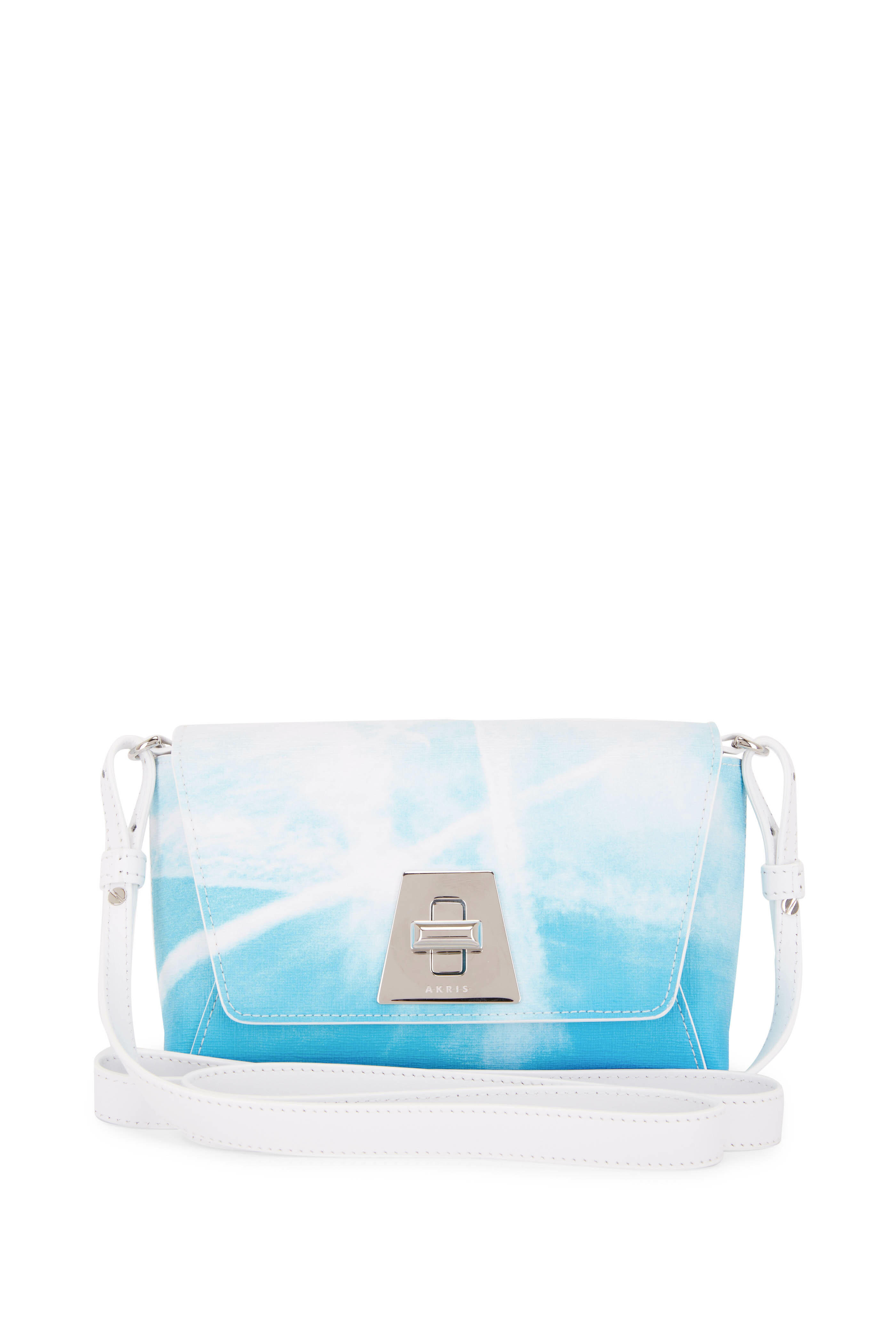 Akris - Anouk Sky Blue Print Little Crossbody Bag