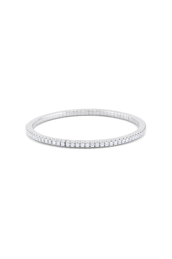 Diana M Jewels 14k White Gold Diamond Flex Bangle Bracelet - view 1
