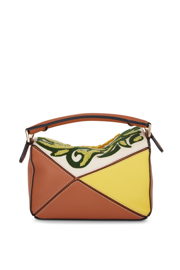 Loewe - Puzzle Yellow Floral Tapestry Mini Bag 