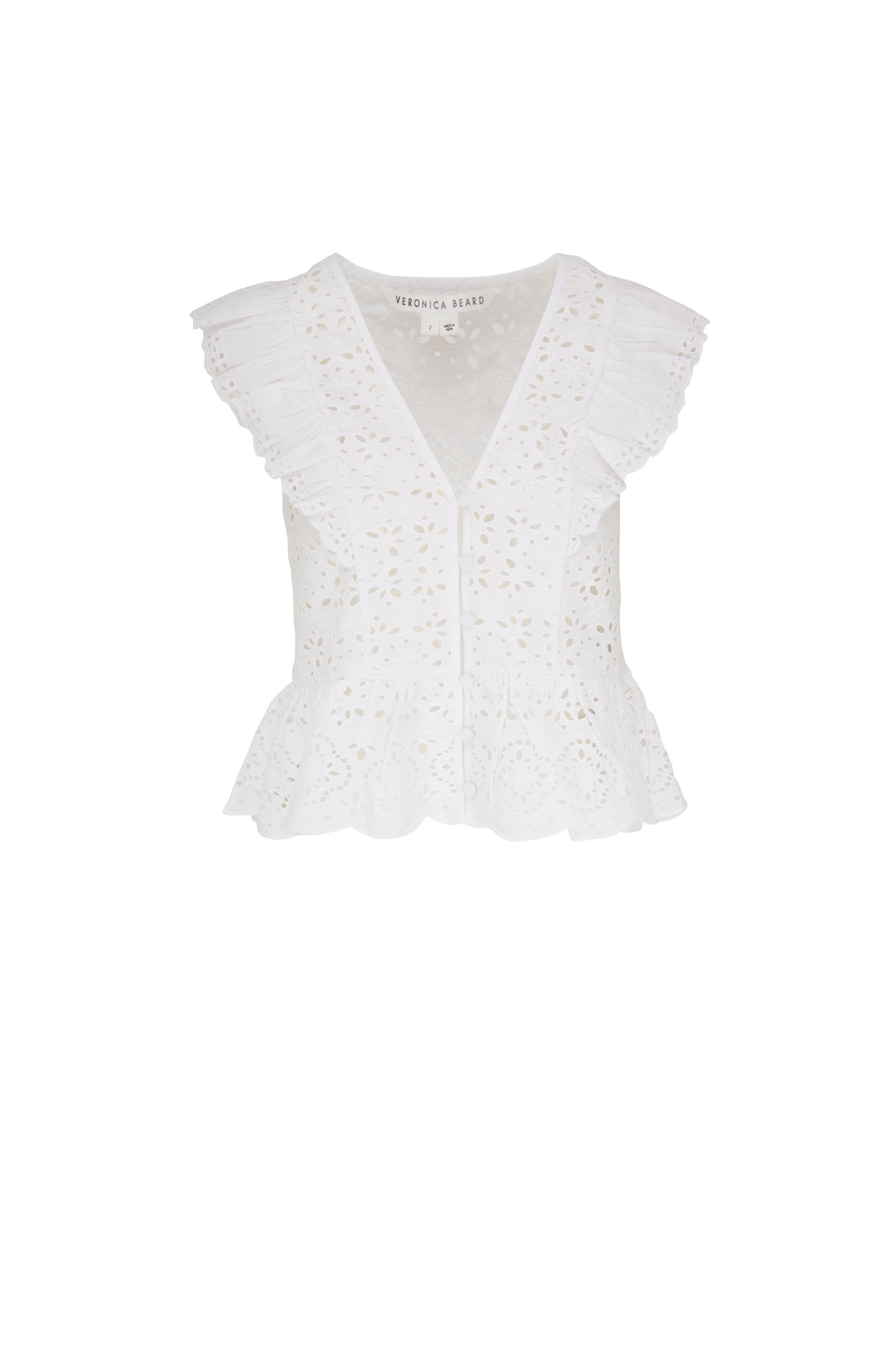 NWT Shell Eyelet Veronica Veronica Beard Naira Single-Button Eyelet Denim Jacket  main image 2