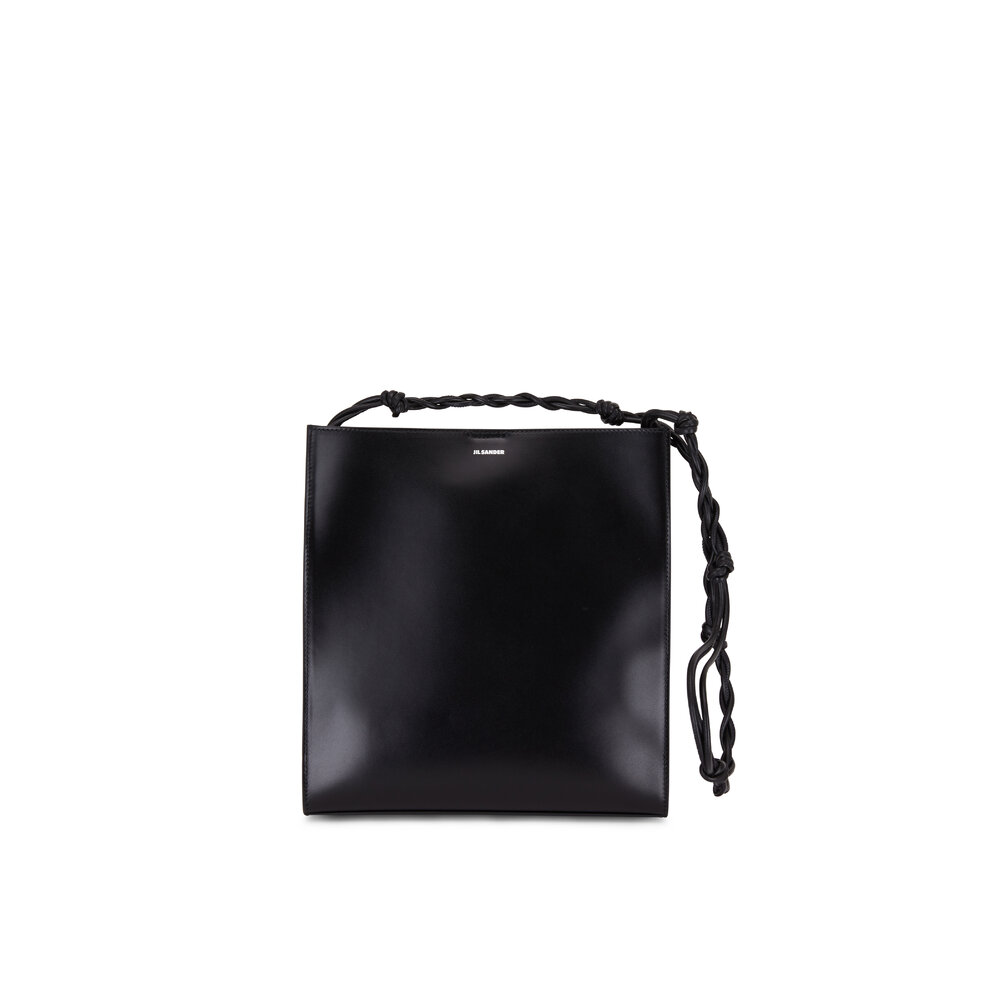 ショルダーバッグ JIL SANDER Men Shoulder Bags J26WG0057 P7186 001 Black Jil Sander Men's Curved Black Calf Leather Shoulder Bag