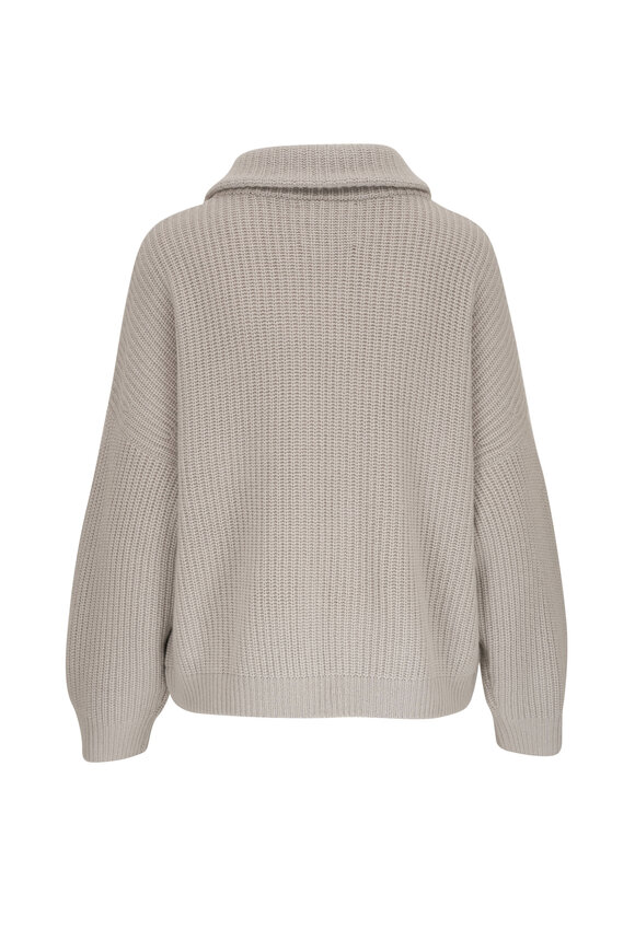 Lisa Yang - Mela Stone Cashmere Zip Cardigan 