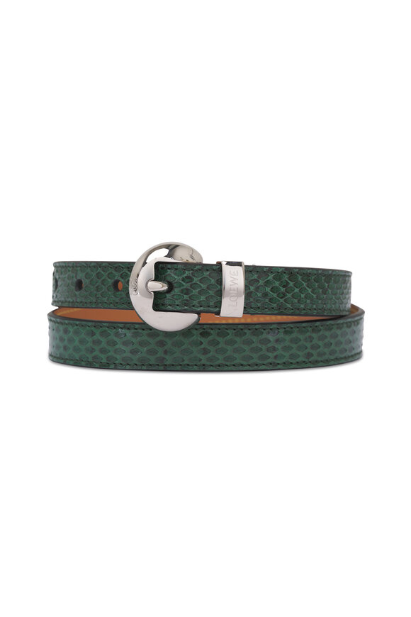Prada - Gray Pebbled Leather Belt | Mitchell Stores