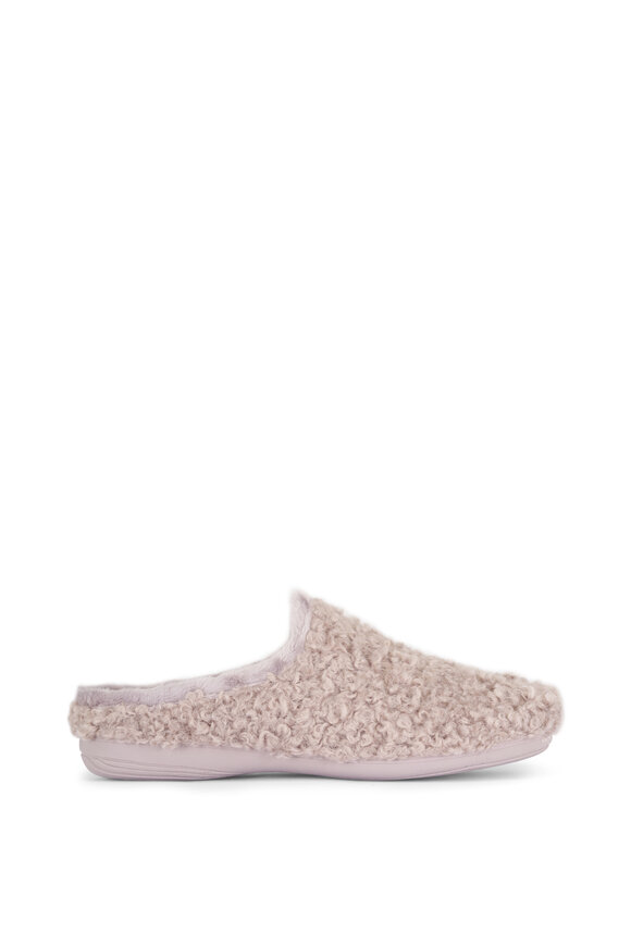 Ron White Teddington Taupe Open Back Boucle Slipper - view 2
