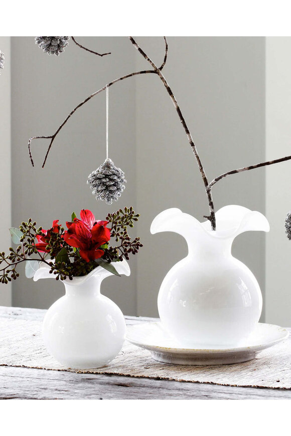 Vietri Hibiscus Bud Vase in White - view 2