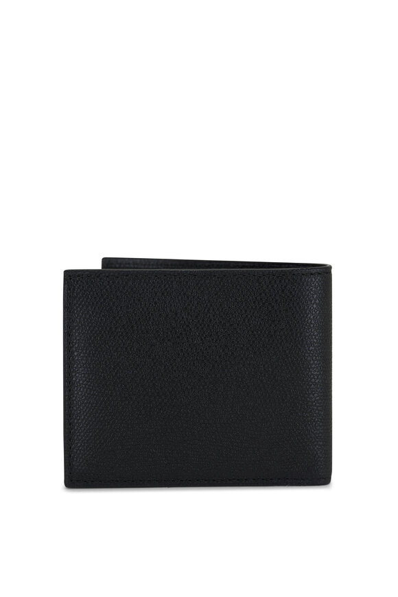 Valextra - Black Leather Bi-Fold Wallet