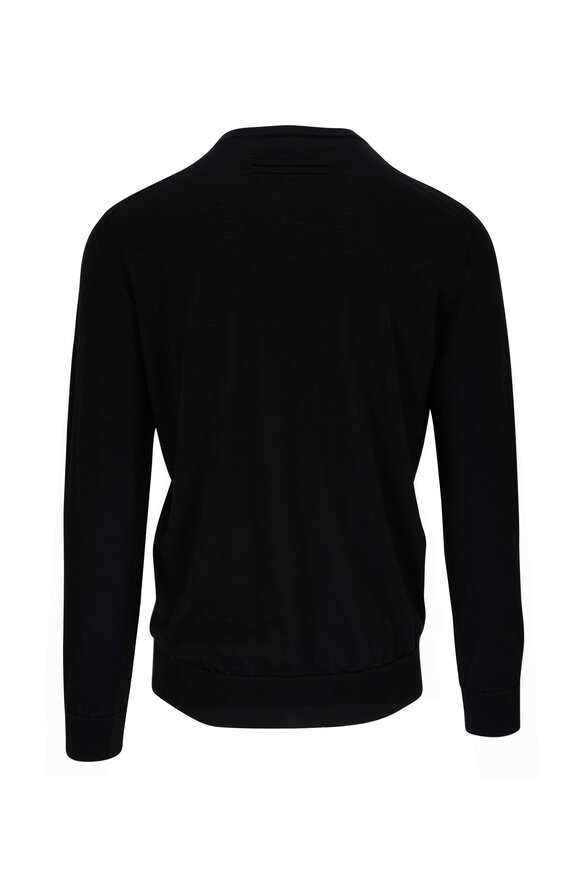 Zegna - Black Cashmere & Silk Crewneck Sweater