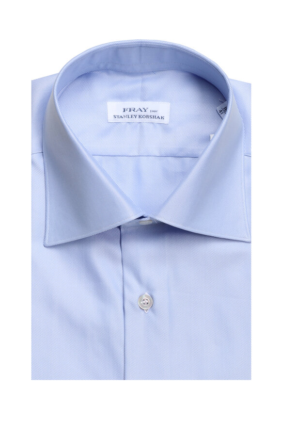 Fray Light Blue Textured Dress Shirt
