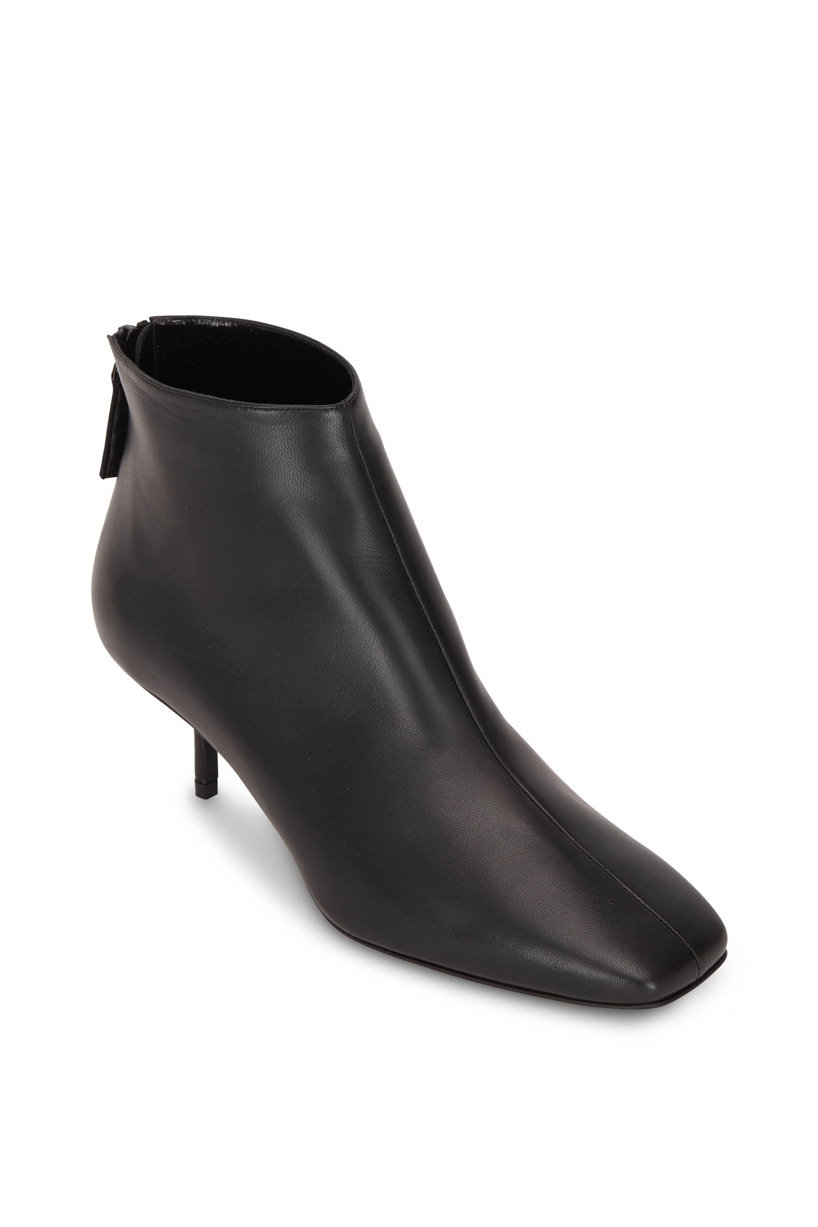 Pierre Hardy - Black Leather Square Toe Bootie, 55mm